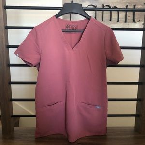 Figs scrubs mauve top